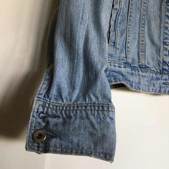 90s vintage J.Crew Jean Jacket Large - Picture 5 of 8